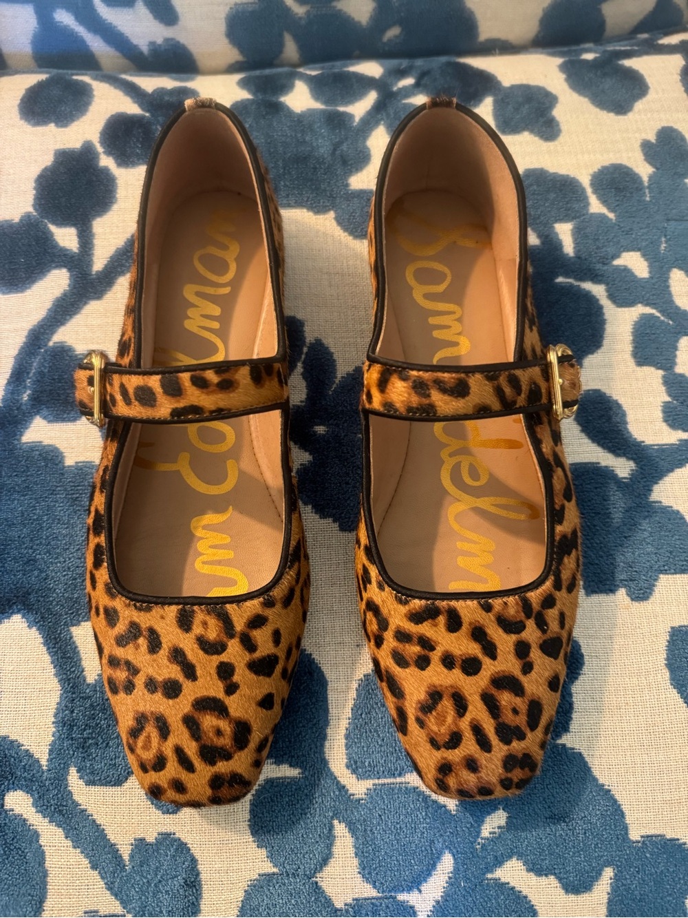 Sam Edelman Leopard-Print Mary Jane Flats - Tan & Black